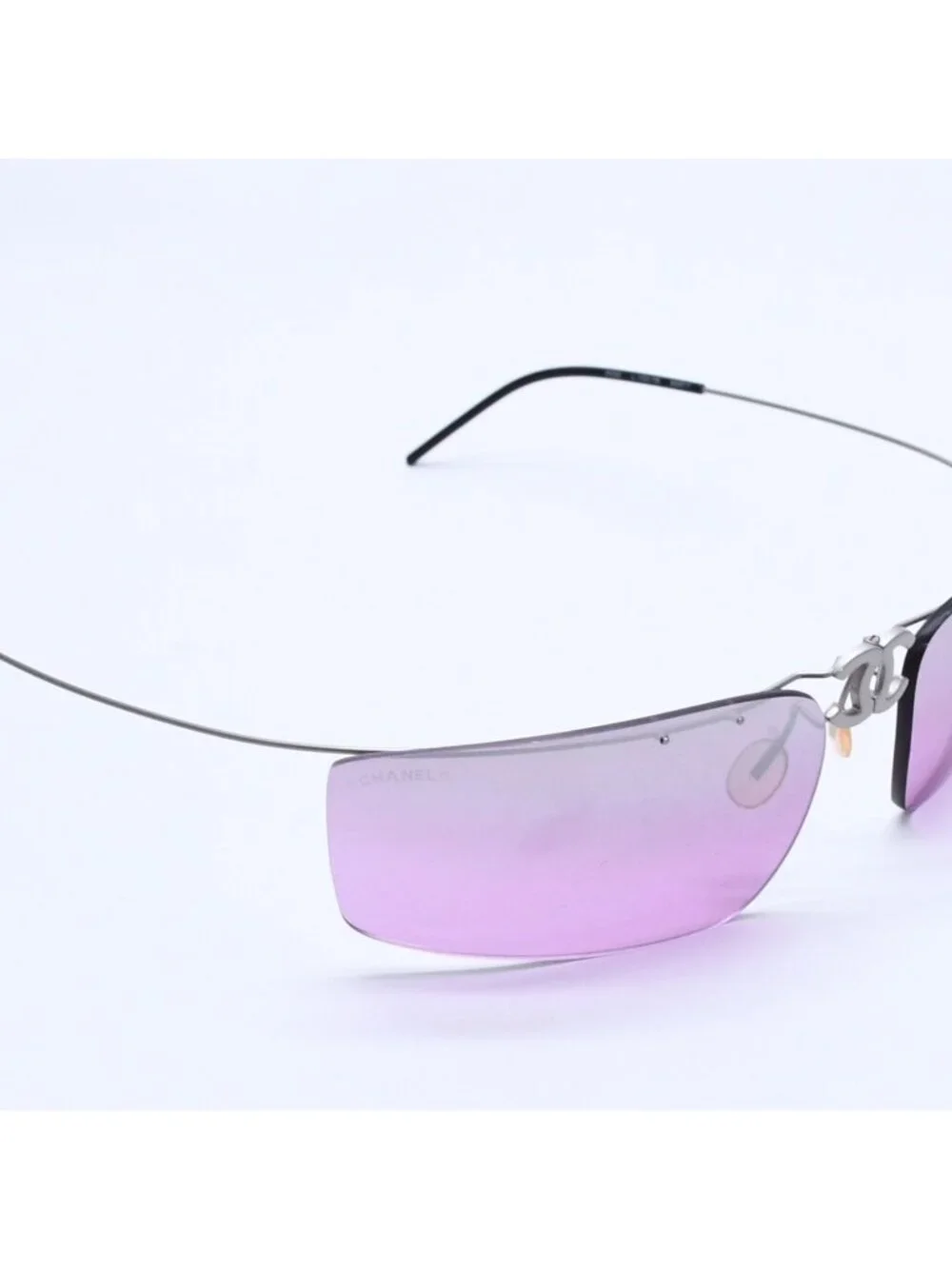 Chanel Folding Front CC Logo Sunglasses 62 17 Purple Lens Eyewear